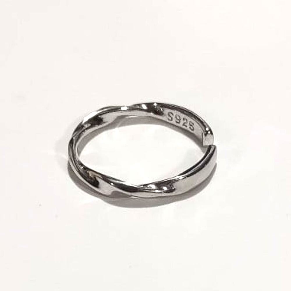 S925 Sterling Silver Twisted Swirl Ring Jewelry Christmas Birthday Valentines